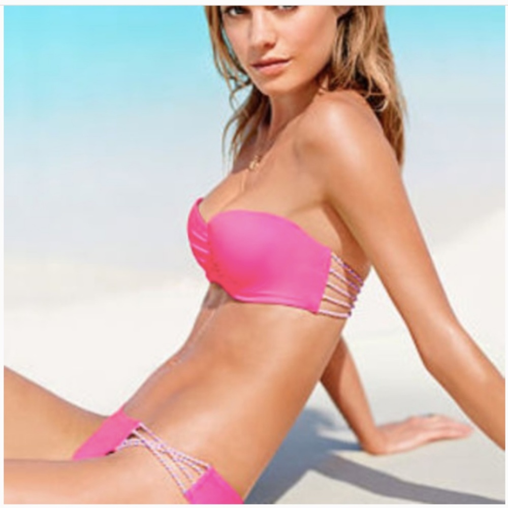 VS Strappy Twist Bikini Bottom in Pink